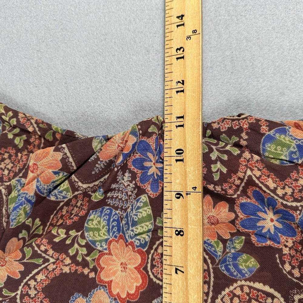 Vtg Y2K Sweet Pea Mesh Baby Doll Tunic V Neck Women's Medium Multicolor Paisley - Picture 14 of 16